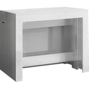 Dguigo uitschuifbare console, Uitschuifbare console tot 12 zitplaatsen, Tafel met verlenghouders, 100% Made in Italy, 51/300x90h77 cm, Glanzend wit lariks Dguigo uitschuifbare console, Uitschuifbare console tot 12 zitplaatsen, Tafel met verlenghouders, 100% Made in Italy, 51/300x90h77 cm, Glanzend wit lariks