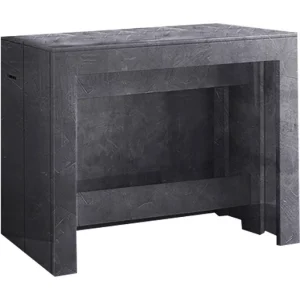 Dguigo uitschuifbare console, Uitschuifbare console tot 12 zitplaatsen, Tafel met verlenghouders, 100% Made in Italy, 51/300x90h77 cm, Leisteen Dguigo uitschuifbare console, Uitschuifbare console tot 12 zitplaatsen, Tafel met verlenghouders, 100% Made in Italy, 51/300x90h77 cm, Leisteen