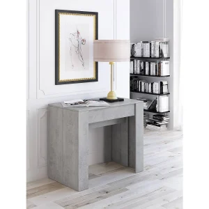 Dpanozz uitschuifbare console, Tafel met verlengstukken, Multifunctionele console, Uitschuifbare eettafel tot 10 zitplaatsen, 90/237x51h78 cm, Cement Dpanozz uitschuifbare console, Tafel met verlengstukken, Multifunctionele console, Uitschuifbare eettafel tot 10 zitplaatsen, 90/237x51h78 cm, Cement