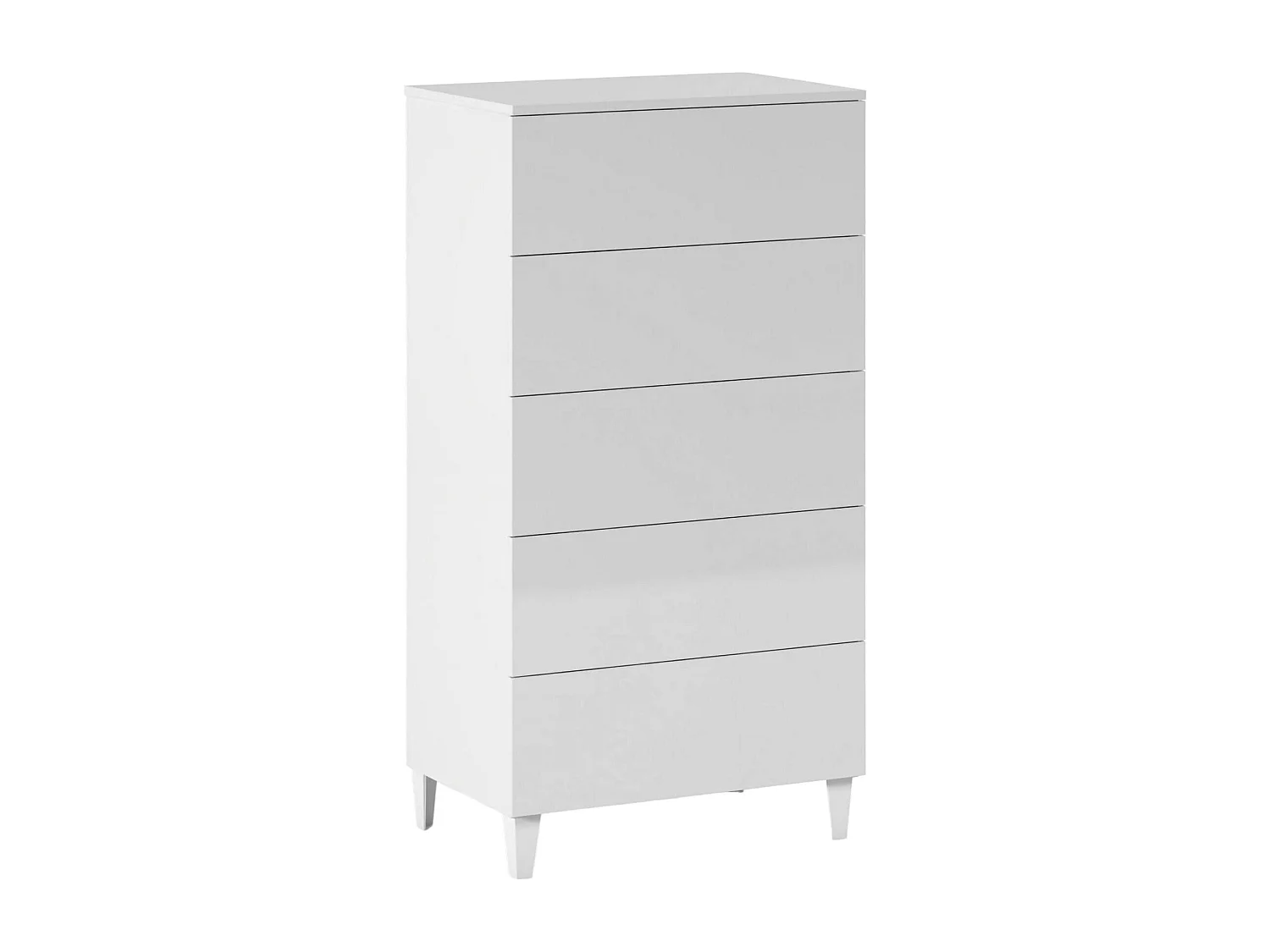 Dmarco ladekast, ladekast met 5 laden, ladekast voor de slaapkamer, moderne ladekast, 61x40h117 cm, Wit