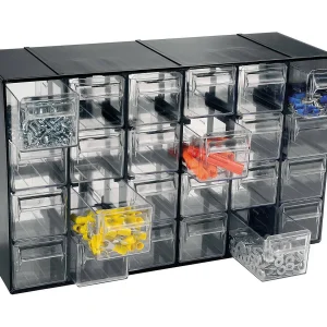 Dbaglier multifunctionele kledingkast met 2 deuren, kast voor kleine onderdelen, kast voor gereedschapscontainers, 100% Made in Italy, antraciet, 38x14h23 cm