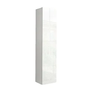 Dgrassi multifunctionele kledingkast, Schoenenrek met 1 deur en 4 planken, Multifunctionele kast, 100% Made in Italy, 40x30h180 cm, Glanzend wit