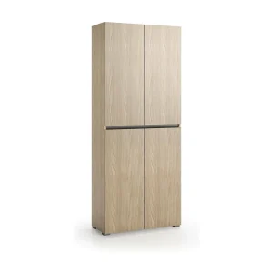 Dbalestr grote multifunctionele kledingkast, Schoenenrek met verstelbare planken, Schoenenkast met 4 deuren, 100% Made in Italy, 80x37h195 cm, Olmo