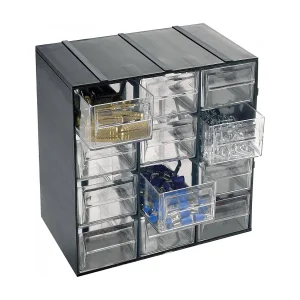 Dbaglier multifunctionele kledingkast met 2 deuren, kast voor kleine onderdelen, kast voor gereedschapscontainers, 100% Made in Italy, antraciet, 19x14h23 cm