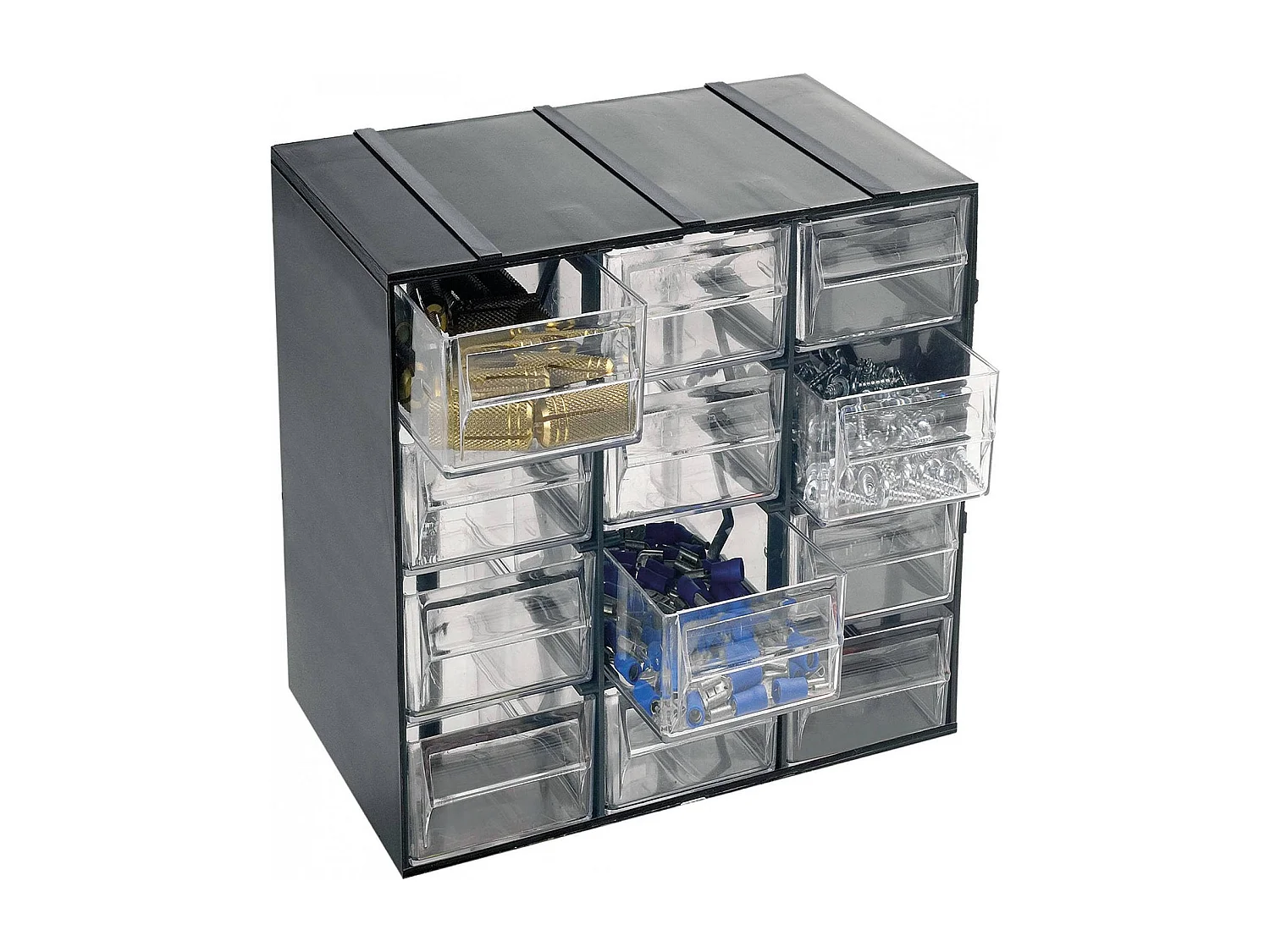 Dbaglier multifunctionele kledingkast met 2 deuren, kast voor kleine onderdelen, kast voor gereedschapscontainers, 100% Made in Italy, antraciet, 19x14h23 cm