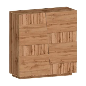 Ddescigli Multifunctionele kledingkast 2 deuren, Multifunctionele kast, 2-deurs kast, 120x44h126 cm, Eiken