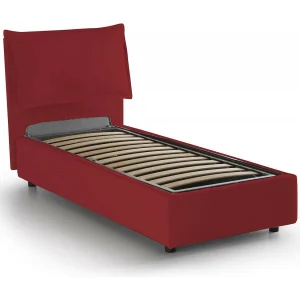 Ddimari eenpersoonsbed, Opbergbed met stoffen bekleding, 100% Made in Italy, Opening aan de voorkant, geschikt voor matras van 80×200 cm, Rood Ddimari eenpersoonsbed, Opbergbed met stoffen bekleding, 100% Made in Italy, Opening aan de voorkant, geschikt voor matras van 80×200 cm, Rood