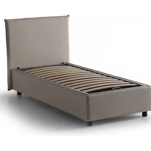 Dbasell eenpersoonsbed, Opbergbed met stoffen bekleding, 100% Made in Italy, Opening aan de voorkant, geschikt voor matras van 90×200 cm, Taupe Dbasell eenpersoonsbed, Opbergbed met stoffen bekleding, 100% Made in Italy, Opening aan de voorkant, geschikt voor matras van 90×200 cm, Taupe
