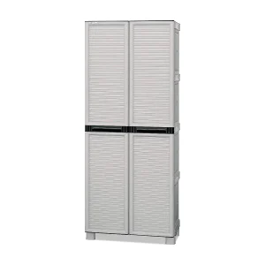 Dbeghett buitenkast, multifunctionele kast, waskast, buitenkast, 100%Gemaakt in Italië, Lichtgrijs, 70x39h172 cm