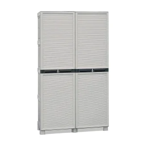 Dbaldanz buitengarderobe, Buitenkast, Multifunctionele waskast, 100% Made in Italy, Lichtgrijs, 100x39h172 cm