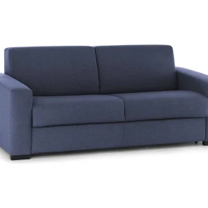 Dgunte vaste bank, Grote 2-zitsbank, 100% Made in Italy, Woonkamerbank, in gewatteerde stof, met slanke armleuningen, 180x95h90 cm, Blauw Dgunte vaste bank, Grote 2-zitsbank, 100% Made in Italy, Woonkamerbank, in gewatteerde stof, met slanke armleuningen, 180x95h90 cm, Blauw