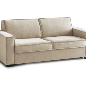Daalder vaste bank, 2-zitsbank, 100% Made in Italy, Woonkamerbank in stof, met standaard armleuningen, 180x95h90 cm, Beige Daalder vaste bank, 2-zitsbank, 100% Made in Italy, Woonkamerbank in stof, met standaard armleuningen, 180x95h90 cm, Beige