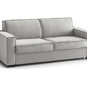 Dospin vaste bank, 3-zitsbank, 100% Made in Italy, Woonkamerbank in stof, met standaard armleuningen, 220x95h90 cm, Grijs Dospin vaste bank, 3-zitsbank, 100% Made in Italy, Woonkamerbank in stof, met standaard armleuningen, 220x95h90 cm, Grijs
