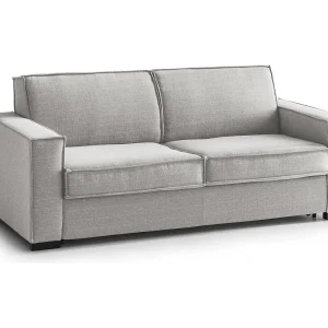 Daarn vaste bank, 3-zitsbank, 100% Made in Italy, Woonkamerbank in stof, met slanke armleuningen, 200x95h90 cm, Grijs Daarn vaste bank, 3-zitsbank, 100% Made in Italy, Woonkamerbank in stof, met slanke armleuningen, 200x95h90 cm, Grijs