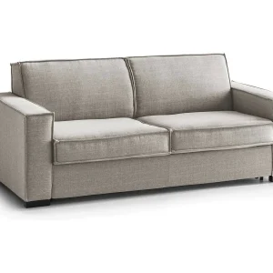 Daarn vaste bank, 3-zitsbank, 100% Made in Italy, Woonkamerbank in stof, met slanke armleuningen, Cm 200x95h90, Taupe Daarn vaste bank, 3-zitsbank, 100% Made in Italy, Woonkamerbank in stof, met slanke armleuningen, Cm 200x95h90, Taupe
