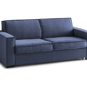 Dmene vaste bank, Grote 2-zitsbank, 100% Made in Italy, Woonkamerbank in stof, met slanke armleuningen, 180x95h90 cm, Blauw Dmene vaste bank, Grote 2-zitsbank, 100% Made in Italy, Woonkamerbank in stof, met slanke armleuningen, 180x95h90 cm, Blauw