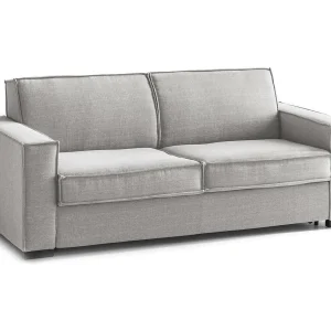 Daalder vaste bank, 2-zitsbank, 100% Made in Italy, Woonkamerbank in stof, met standaard armleuningen, 180x95h90 cm, Grijs Daalder vaste bank, 2-zitsbank, 100% Made in Italy, Woonkamerbank in stof, met standaard armleuningen, 180x95h90 cm, Grijs