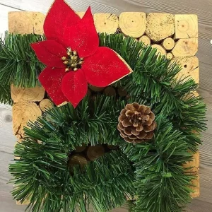 Kerstdecoratie slinger, structuurkleur rood, gemaakt in Italië, groen,