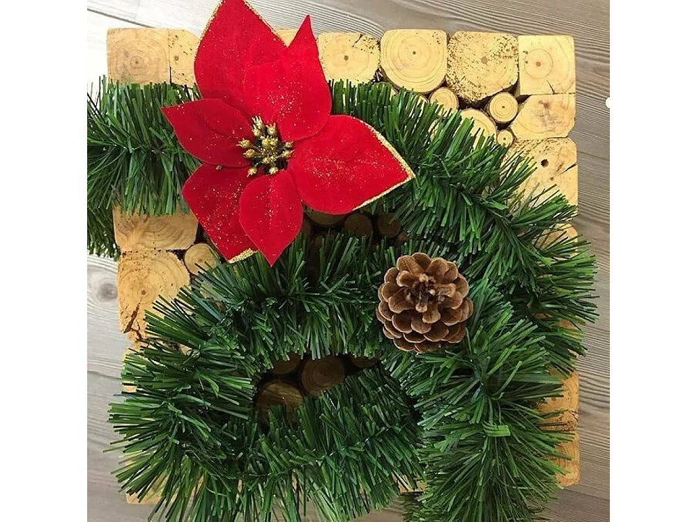 Kerstdecoratie slinger, structuurkleur rood, gemaakt in Italië, groen,