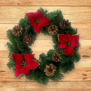 Kerstdecoratie Norbert, kleur structuur rood, gemaakt in Italië, groen,