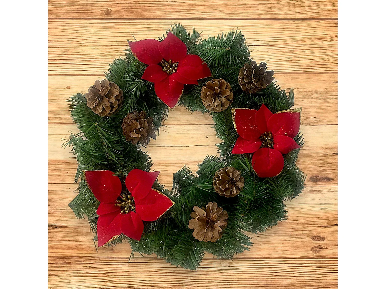 Kerstdecoratie Norbert, kleur structuur rood, gemaakt in Italië, groen,