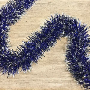 Kerstdecoratie Rolly, zilverkleurige structuur, gemaakt in Italië, blauw,