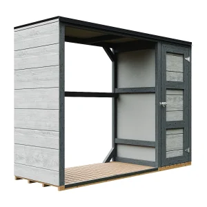 Buitenopslag voor brandhout – 75x217xH159 cm / 1.09+0.53 m² – M981 – TUNDRA CAVERN