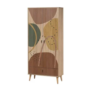 Dmontell 2-deurskast, Slaapkamermeubel, Inloopkast, Kledingkast, 80x45h190 cm, Veelkleurig
