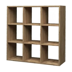 Dmanzar boekenkast, Kast met planken, Kantoorbibliotheek, 100% Made in Italy, Eikenhout, 90x25h90 cm