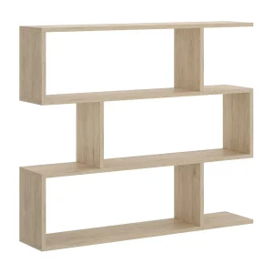 Djovi boekenkast, Multifunctionele kantoorplank, Boekenkast met 3 planken, 110x25h96 cm, Eiken