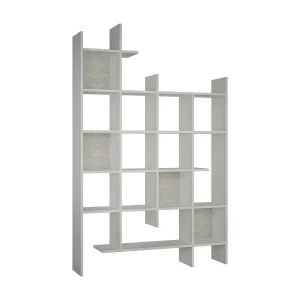 Dguidett Boekenkast, Kantoorplank, Boekenkast, Bibliotheek, 122x26h188 cm, Wit Dguidett Boekenkast, Kantoorplank, Boekenkast, Bibliotheek, 122x26h188 cm, Wit