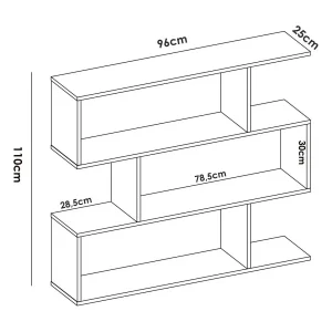 Dfanes boekenkast, Lage dubbelzijdige boekenkast, Plank met drie vakken, Moderne kantoorplank, 110x24h97 cm, Eiken Dfanes boekenkast, Lage dubbelzijdige boekenkast, Plank met drie vakken, Moderne kantoorplank, 110x24h97 cm, Eiken