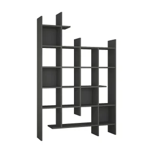 Dguidett Boekenkast, Kantoorplank, Boekenkast, Bibliotheek, 122x26h188 cm, Antraciet Dguidett Boekenkast, Kantoorplank, Boekenkast, Bibliotheek, 122x26h188 cm, Antraciet