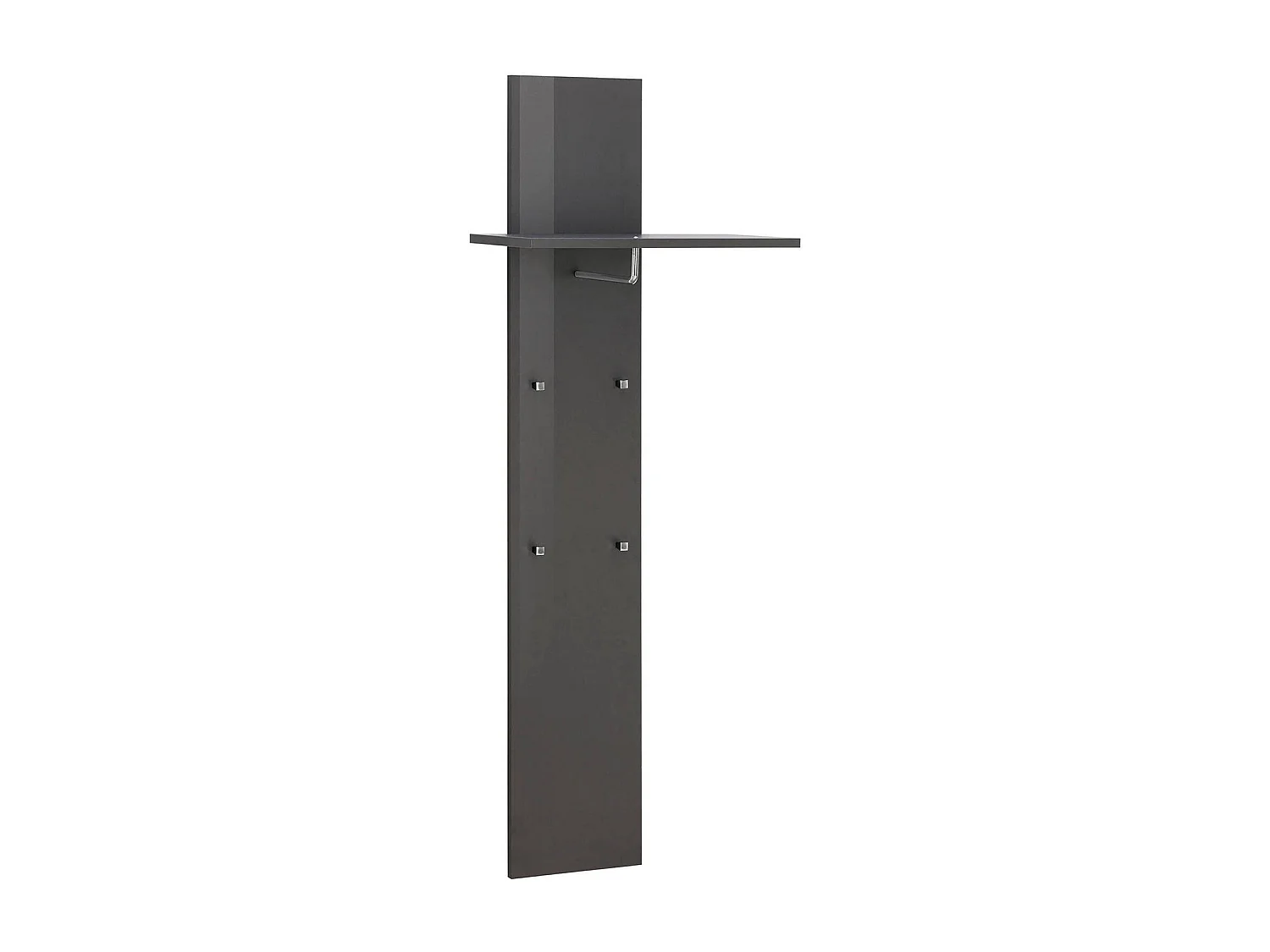 Dmora Omer Halhanger 27x50x140 cm Zwart Antraciet, Plank en Kledinghaken, Hangend, Made in Italy