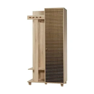 Dgal entreekastDiol, Entratina hanger, Compositie voor atrium, Multifunctionele opbergconsole, 90x36h194 cm, Eiken Dgal entreekastDiol, Entratina hanger, Compositie voor atrium, Multifunctionele opbergconsole, 90x36h194 cm, Eiken