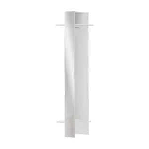 Dcrociat Entreekast, Mul LockerFunctie, Wandkapstok met spiegel, 50x35h190 cm, Wit