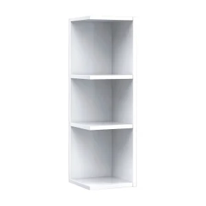 Dmilet Badkamerwandkast, Hangende kolomkast voor badkamer, Hoekkast met 3 open planken, 20x20h65 cm, Wit Dmilet Badkamerwandkast, Hangende kolomkast voor badkamer, Hoekkast met 3 open planken, 20x20h65 cm, Wit