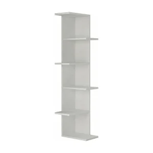 Dlunett Boekenkast, Kantoorplank, Boekenkast, Bibliotheek, 37x24h141 cm, Wit
