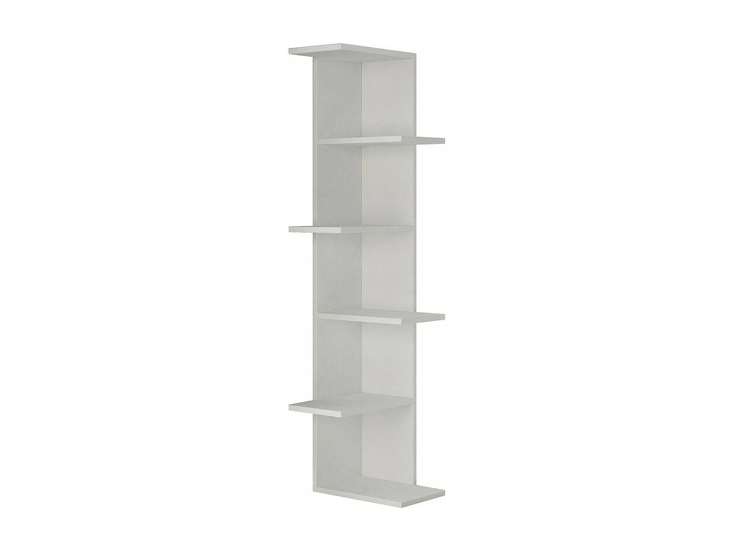 Dlunett Boekenkast, Kantoorplank, Boekenkast, Bibliotheek, 37x24h141 cm, Wit