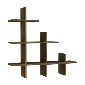 Dghidott-plank, plank, wandplank, multifunctionele schap, 82x18h80 cm, walnoot