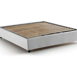 Talamo Italia Frans bed Chloe, wit, afneembare hoes met opbergruimte, matrasmaat 140×200 cm, Made in Italy