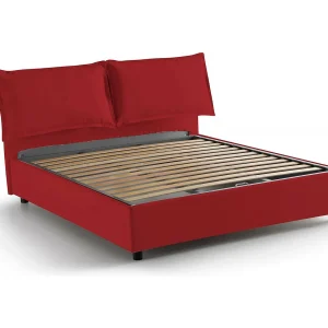 Talamo Italia Tweepersoonsbed Deborah Rood Afneembaar Met Opslag, Matras 160×190 cm Gemaakt in Italië