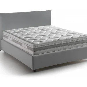 Talamo Italië Bed Anderhalf Persoon Creta Grijs Met Matras, Afneembaar, Opslag Made in Italy
