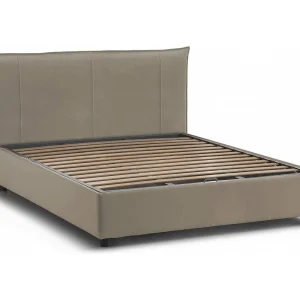 Talamo Italia Tweepersoonsbed Blauw Grijs Taupe Afneembare Hoes, Opslag, Matrasmaat 160×190 cm Made in Italy