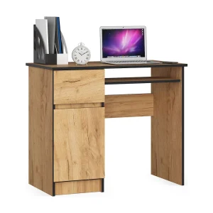 Bureau Links PIKSEL / Computerbureau / Computer Tafel / Bureautafel Rechts / Craft Eik / 90 x 77 x 50 cm