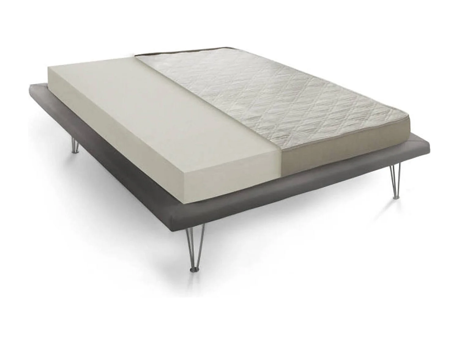 Dgatti dubbele matras, Waterschuimmatras, 100% Made in Italy, Anti-mijt en hypoallergeen, 160x190h14 cm