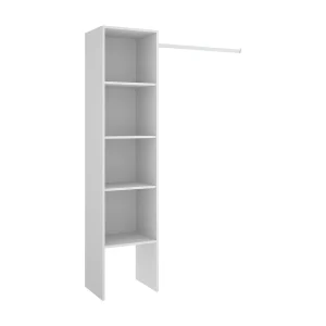 Dmaffe kledingkast, Structuur voor inloopkast, Open kleerhanger, 138x40h186 cm, Wit