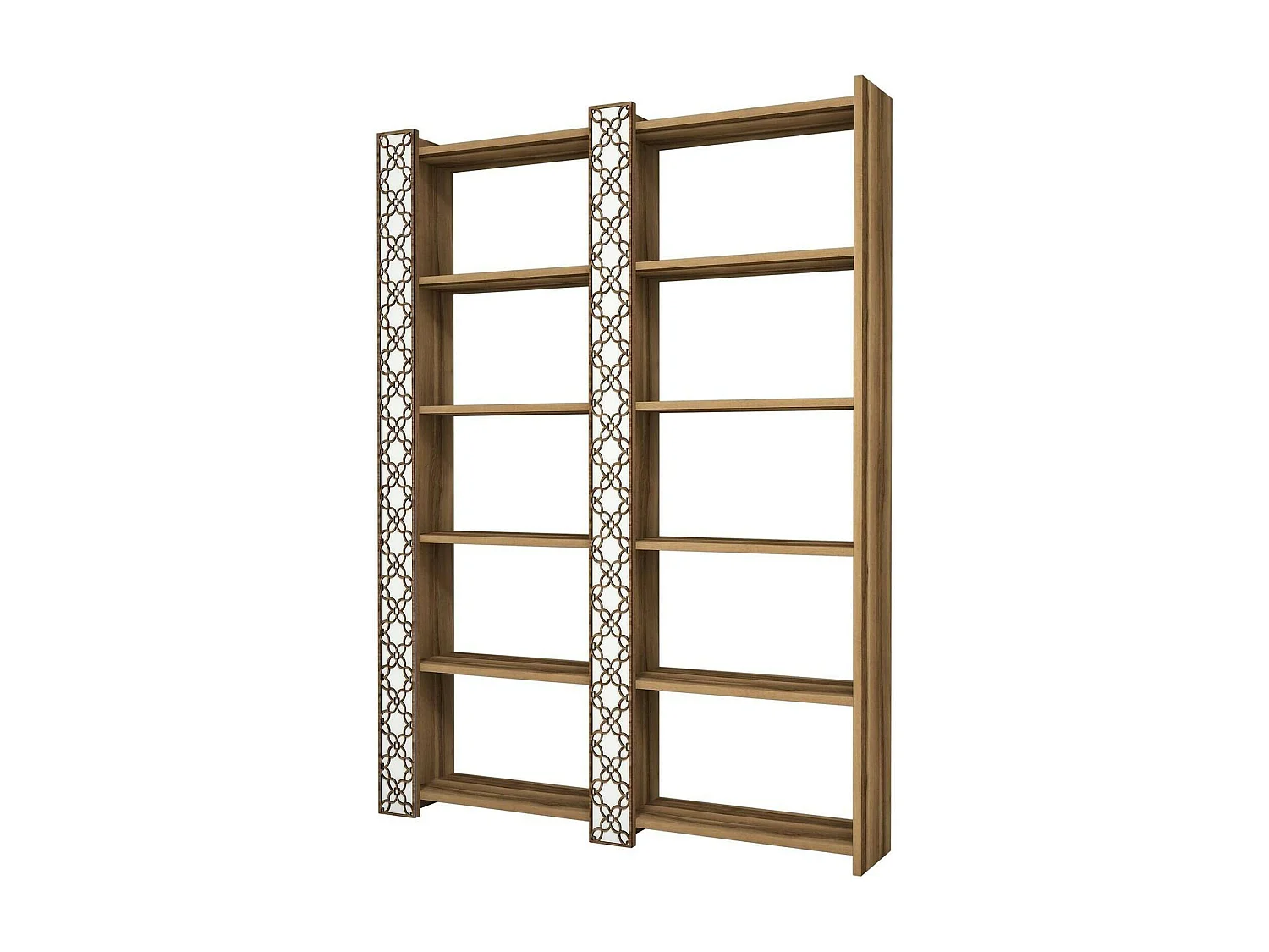 Destéve Boekenkast, Kantoorplank, Mobiel portaalIbri, Bibliotheek, 125x24h170 cm, Walnoot en Wit