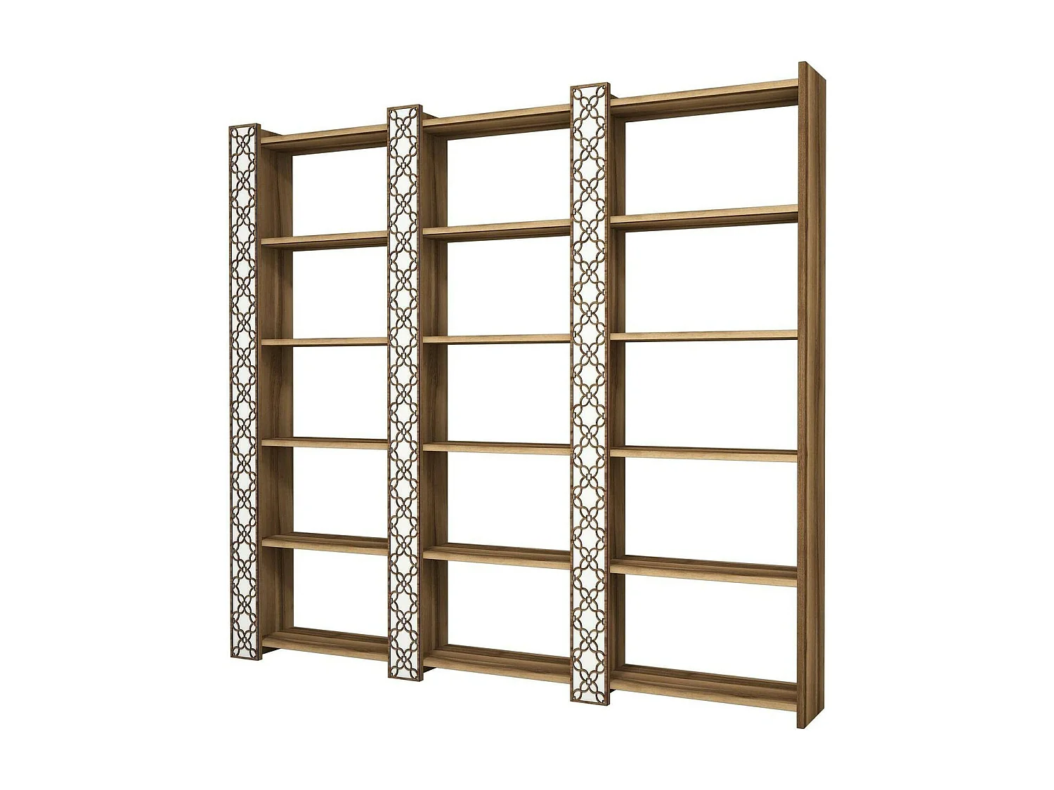 Destéve boekenkast, kantoorplank, boekenkast, bibliotheek, 185x24h170 cm, walnoot en wit