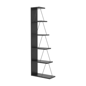 Dpallanc boekenkast, kantoorplank, boekenkast, bibliotheek, 50x22h150 cm, antraciet en zwort Dpallanc boekenkast, kantoorplank, boekenkast, bibliotheek, 50x22h150 cm, antraciet en zwort